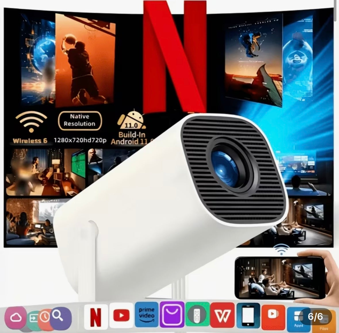 Native 720P, Home Theater Smart Projector