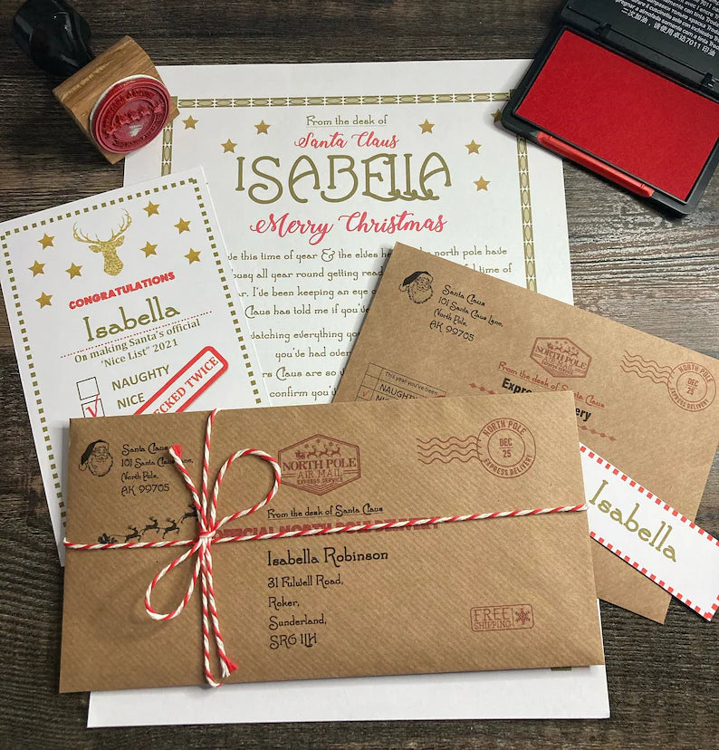 Personalised Letter From Santa Father Christmas Nice List Certificate 2026 (Gold)