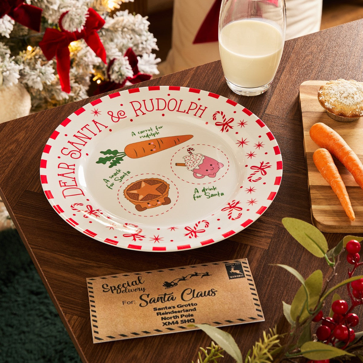 Night Before Christmas Sweetie Pies Plate - White/Red