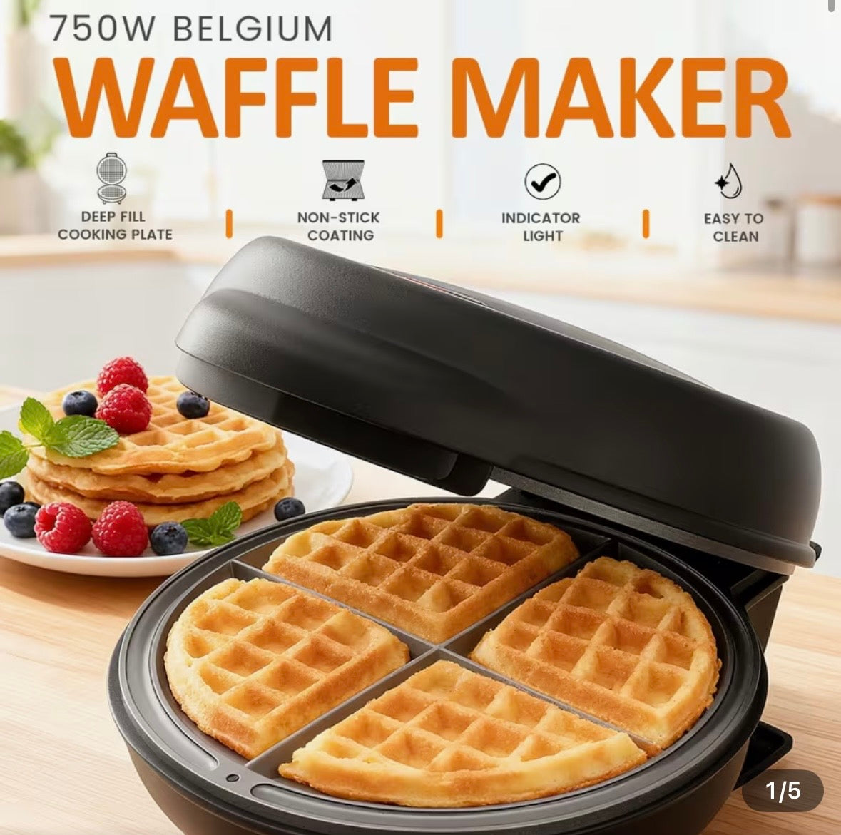 SUPERLEX Waffle Maker Electric Belgian Waffle Iron Machine