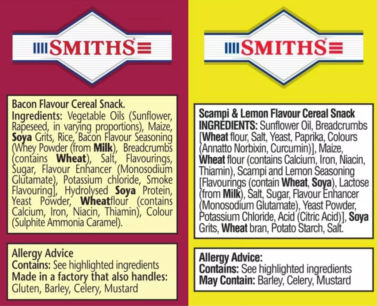 Smith'S Pub Classics Bundle – Scampi & Lemon Fries (18 x 27g) and Bacon Fries (18 x 24g) | Classic Savoury Pub Snacks | Vegetarian Friendly | Box of 36 Packs