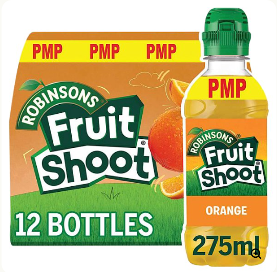 Fruit Shoot Orange Kids Juice Drink PMP Bottle 275ml x12
