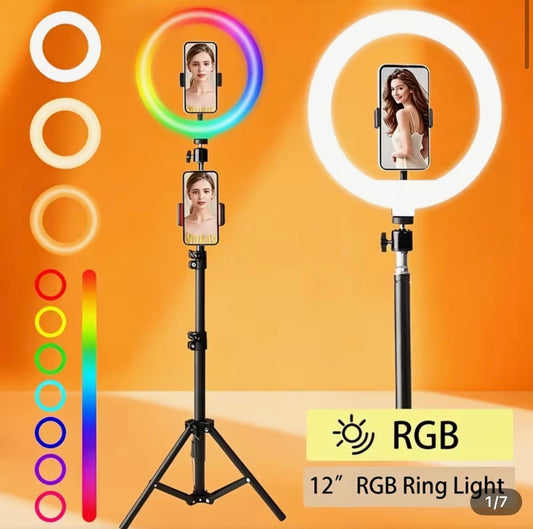 Professional 30.48cm Dimmable RGB Ring Light - USB Powered LED
