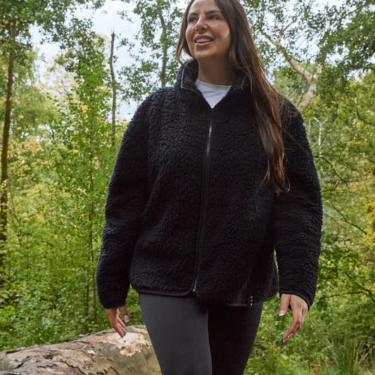 Teddy Full Zip Fleece - Black