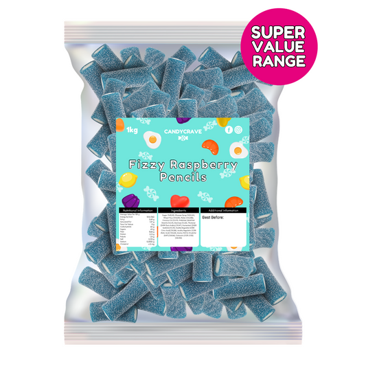 Candycrave Super Value Fizzy Blue Raspberry Pencils