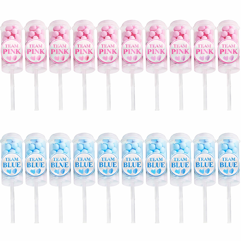 Baby gender reveal sweet tube