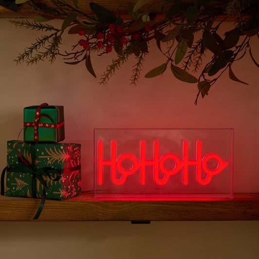 Ho Ho Ho LED Sign - Red