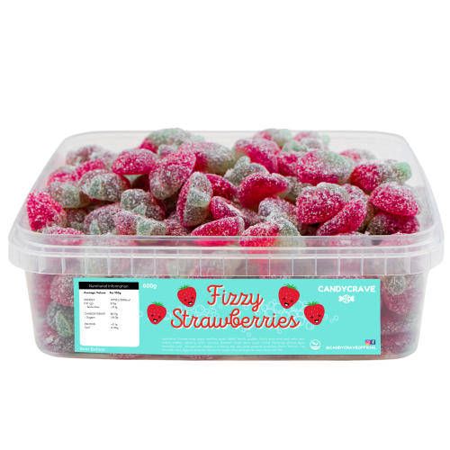 Candycrave fizzy strawberries tub 600g