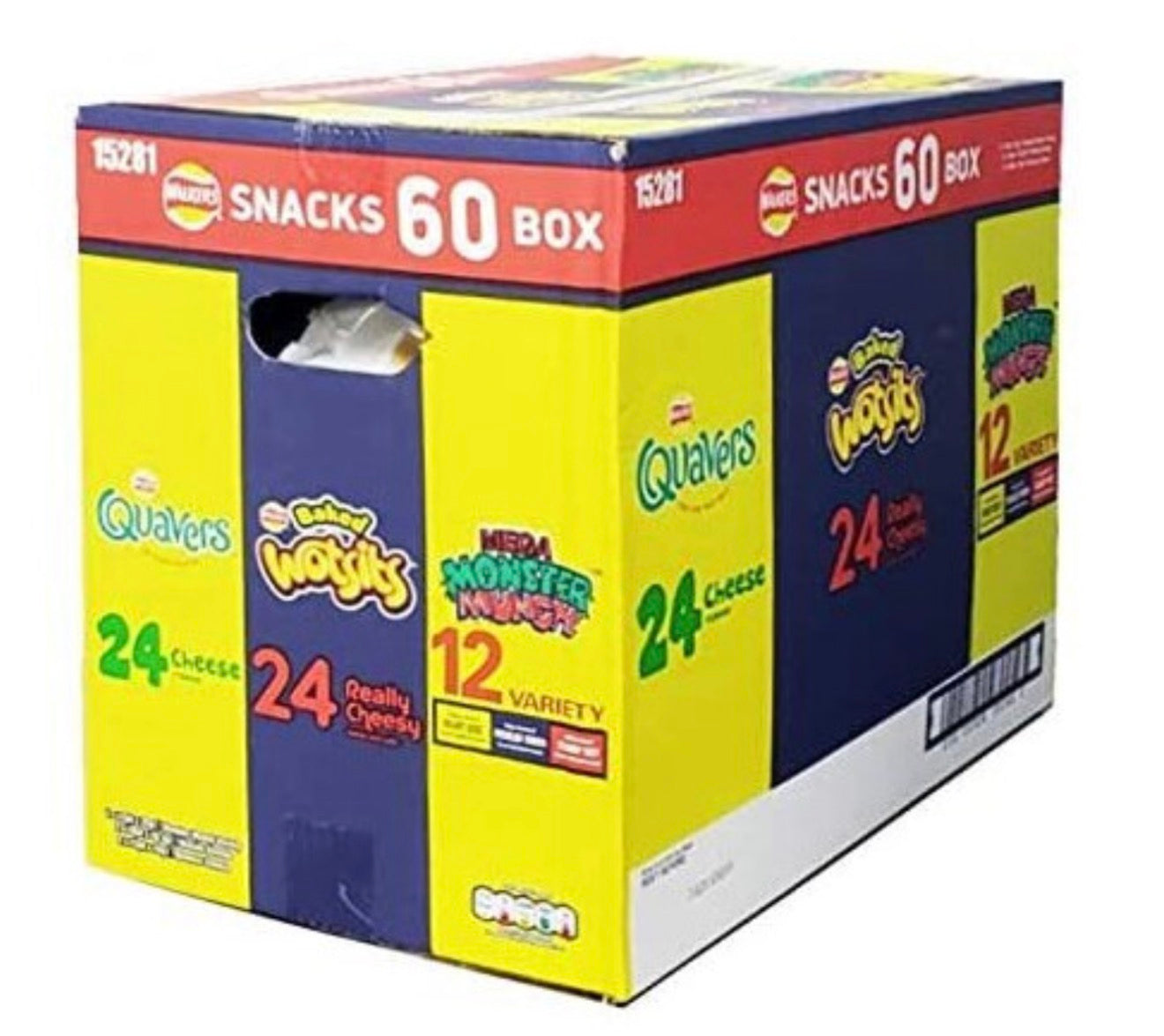 Walkers 60 Pack Snack Mix Party Box Quavers Wotsits Mega Monster Munch