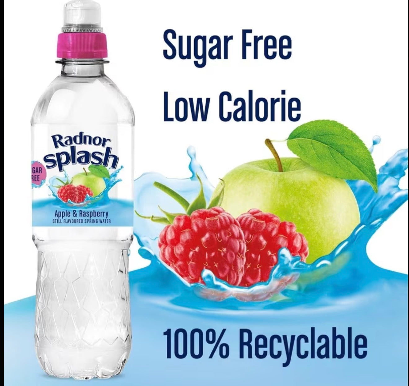 Radnor Splash Apple and Raspberry Sugar Free Flavoured Water Multipack 24 x 500ml