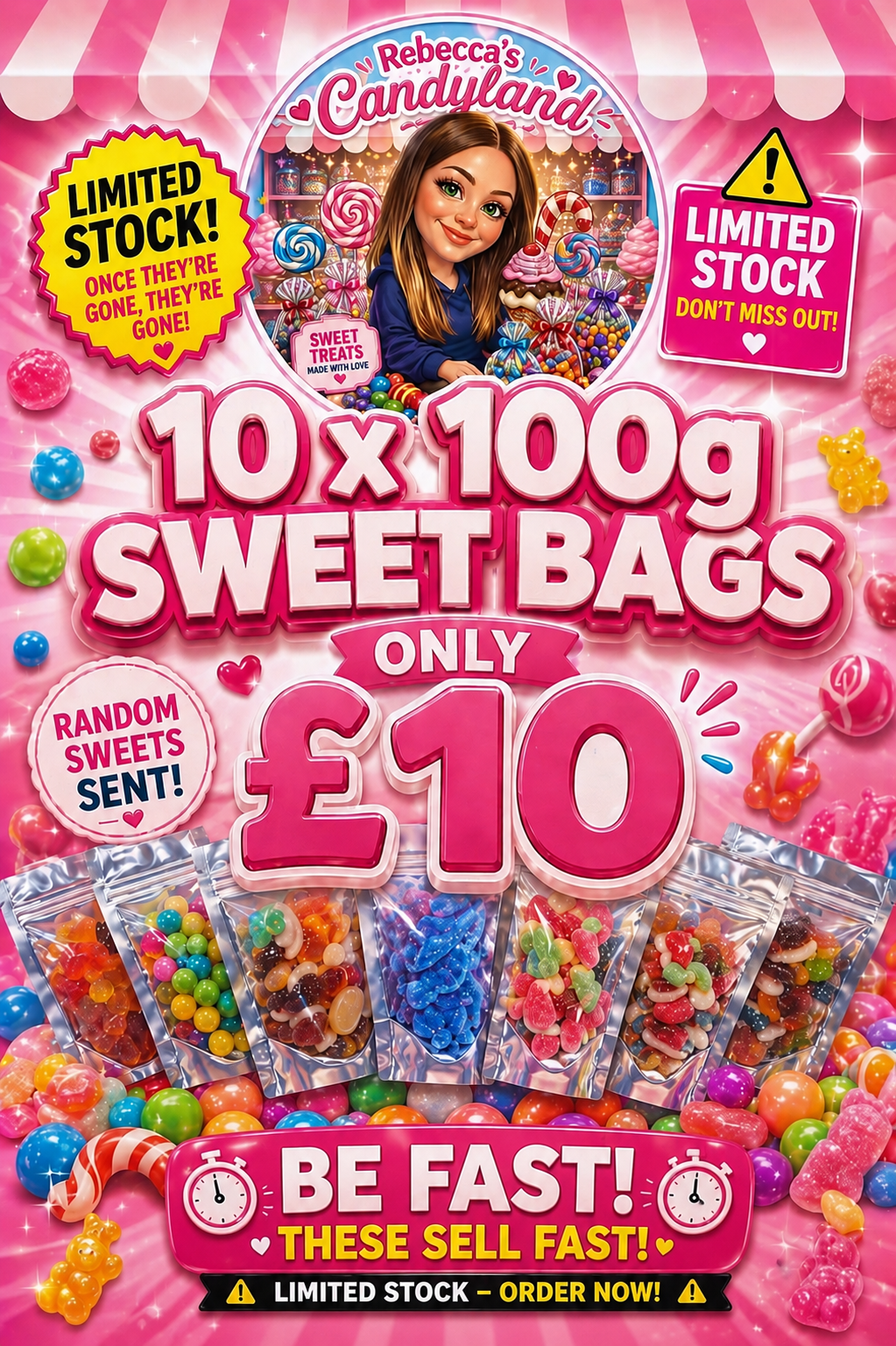 10 x100g RANDOM sweet bags