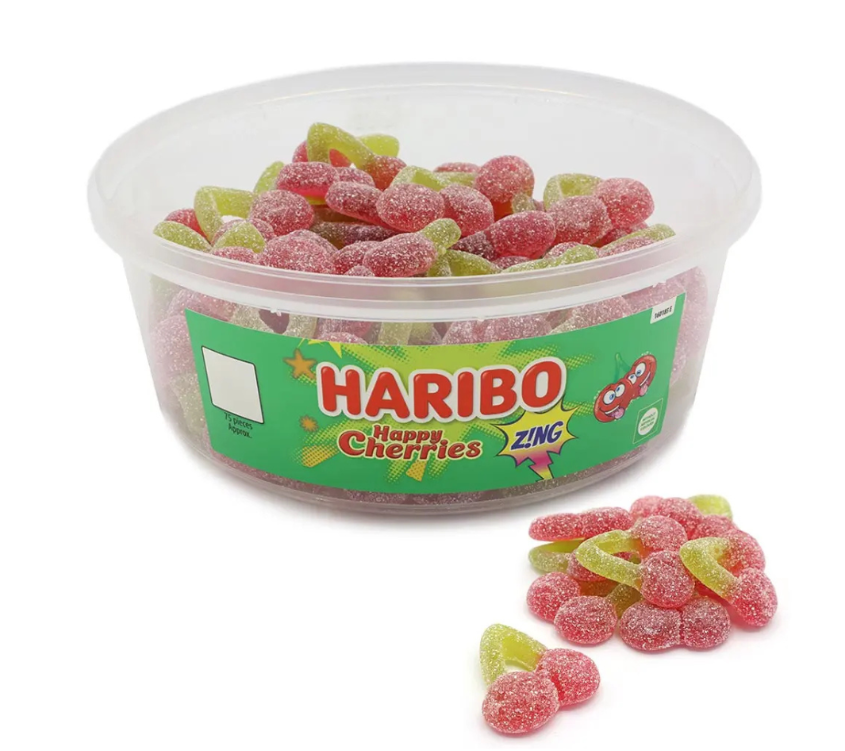 Haribo Tub Sour Happy Cherries Zing 690g