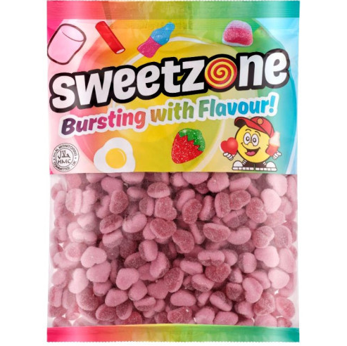 Sweetzone Fizzy Strawberry Hearts 1Kg