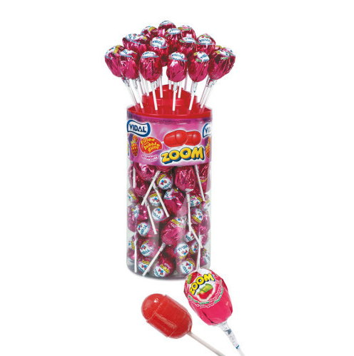Vidal Mega Strawberry Lolly Zoom 50 Count