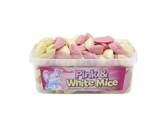 Hannah's Pink & White Mice Tub 600g