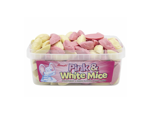 Hannah's Pink & White Mice Tub 600g