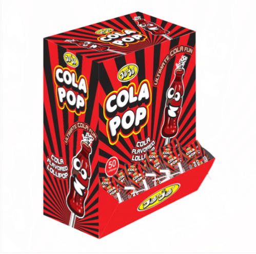 Jojos Cola Bottle Pop Lollipop Dropdown Box 50x12g