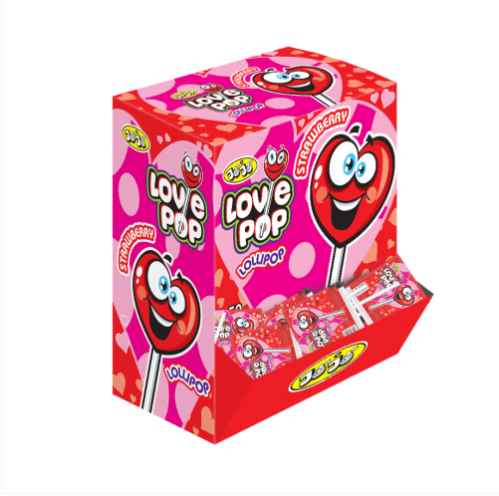 Jojos Love Pop Lollipop Dropdown Box 50x12g