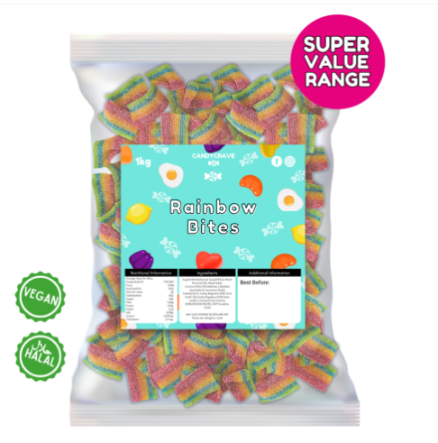 1kg Candycrave Super Value Fizzy Rainbow Bites