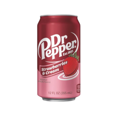 Dr Pepper Strawberry & Cream Fizzy Drink Cans 12x355ml