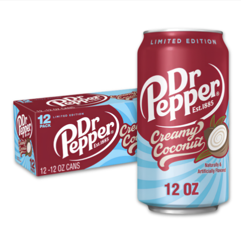 Dr Pepper Creamy Coconut Fizzy Drink Cans 12x355ml