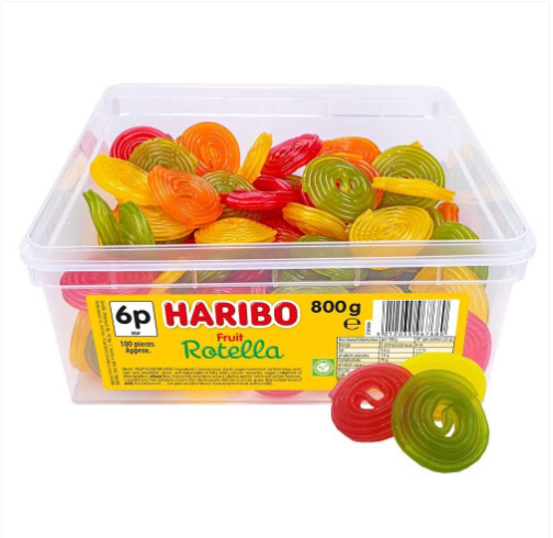Haribo Fruit Rotella 800g 100 Count