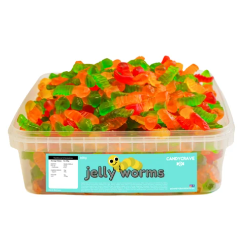 Candycrave jelly worms tub 600g
