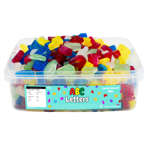 Candycrave ABC letters tub 600g