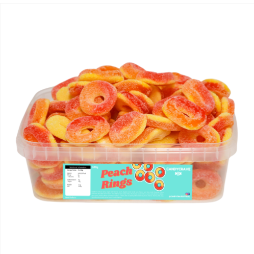 Candycrave peach rings tub 600g